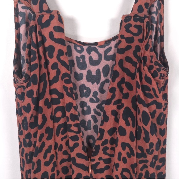 Lovers + FRIENDS REVOLVE Tina Leopard Rushed
Side Tie Square Neck Dress SMALL - Picture 9 of 11
